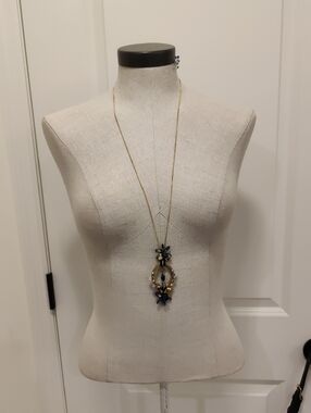 New!J.crew Long Gold-tone Pendant Necklace Accents Coastal Beachy Euro Y2K Cotta